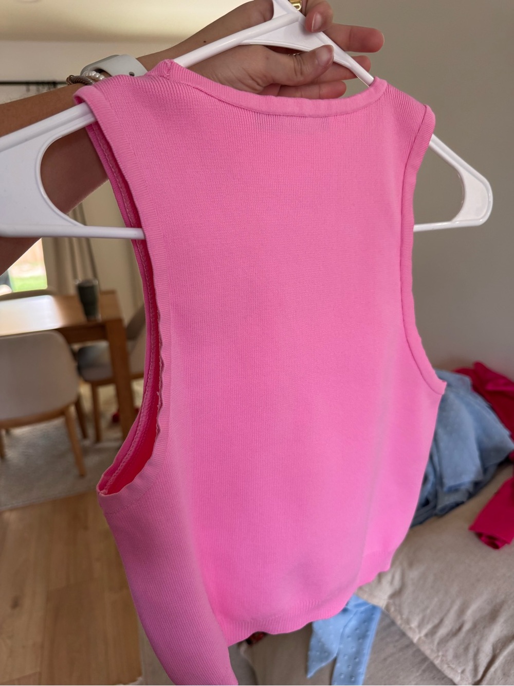 Mango Bright Pink Ribbed Tank Top - Picture 3 of 3